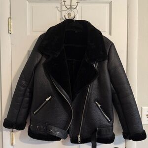 Black Shearling Women's Jacket